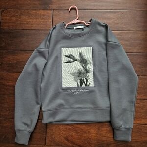 Floral Applique Japanese Sweater M